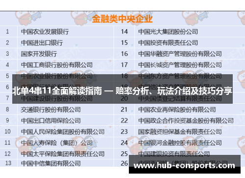北单4串11全面解读指南 — 赔率分析、玩法介绍及技巧分享