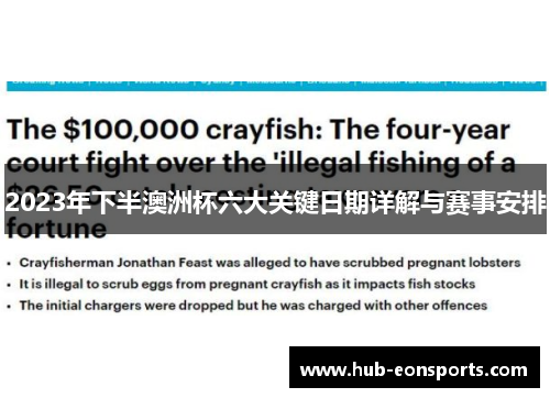 2023年下半澳洲杯六大关键日期详解与赛事安排
